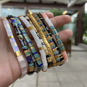 Moyamiya Boho Groothandel Sieraden Custom Miyuki Tila Bead Armband Strand Regenboog Handgemaakte Custom Armband Accessoires Vrouw