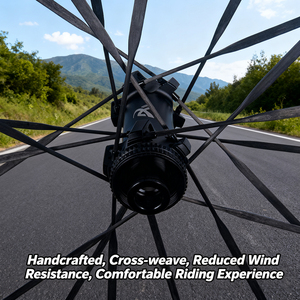 RUJIXU 700C patrón de mariposa fibra de carbono 38mm ruedas Clincher 5,2mm radios disco de bicicleta de carretera 36/54T trinquete 120 anillo Hub mate - Product Image 3