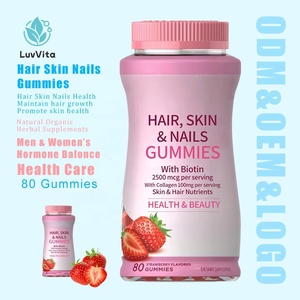 LUVVITA 2500mcg Biotine Gummies Éclat Cheveux Peau Ongles pour Adultes Vitamine C E Complément Croissance Capillaire - Product Image 1
