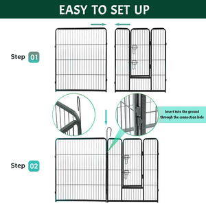 Heavy Duty Pet recinzione in metallo tubo quadrato per esterno penna per cani grande pieghevole box per cani - Product Image 4
