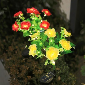 Lámpara solar de jardín con forma de flor, con panel solar, para decoración de patio exterior, resistente al agua, 2 años de garantía - Product Image 1