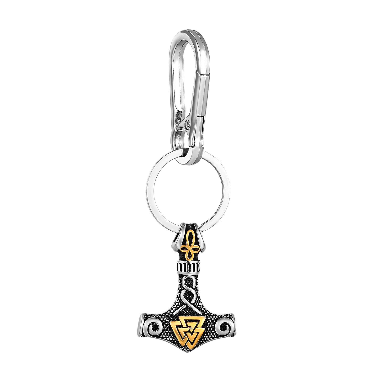 Two-tone pendant with eagle beak clasp