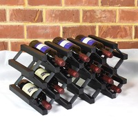 Casier à vin en bois massif à plusieurs niveaux, support personnalisable pour bouteilles de vin, avec bar et comptoir, vente d'usine