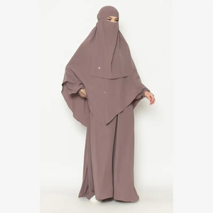 <span class=keywords><strong>Khimar</strong></span> long à trois couches en mousseline personnalisé, robe de prière indonésienne, foulard musulman, niqab, hijab islamique, jilbab, <span class=keywords><strong>abaya</strong></span> pour femmes - Product Image 2