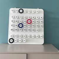 Calendrier Perpétuel Carré Rétro Nordique en ABS, Tableau Calendrier Mural Suspendu pour Bureau et Maison, Calendrier Mural Circulaire DIY pour Décoration Intérieure