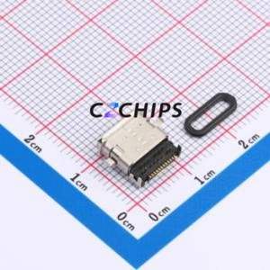 XUBF-0331-C140 USB Connector Through hole Component (THT) Connector Type-C USB 3.1 Female Right Angle Insert - Product Image 2