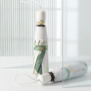 ร่มพับขนาดเล็กกันแดดกันฝนลายดอกไม้ UPF50 พร้อมเคลือบสีดำ เปิด-ปิดอัตโนมัติ รับทำโลโก้ OEM สำหรับผู้หญิงและเด็กผู้หญิง เหมาะเป็นของขวัญ - Product Image 1