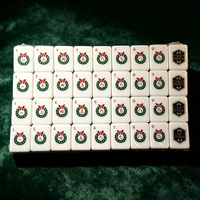 Jeu de Mahjong américain en acrylique de 160 tuiles, motif personnalisé de Noël, tuiles de Mahjong en acrylique, cadeau de Noël, jeu de table, vente en gros