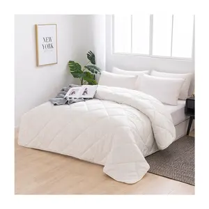 Hohe Qualität Super Weiche Luxus Satin Warme Winter Quilt Bettwäsche Schafe Wolle Tröster