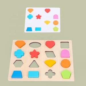 Gran oferta, caja de bloques de construcción de animales con forma de madera, <span class=keywords><strong>juego</strong></span> emparejado de tarjetas de colores de cognición de educación temprana para niños - Product Image 6