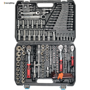 150 pièces 1/4 "3/8" 1/2 "jeu de douilles clé à cliquet Kit d'outils avec boîte à outils de réparation de voiture ensemble d'outils à main-001 - Product Image 3