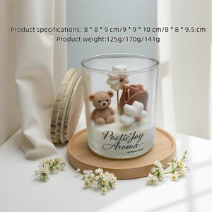 Bougie aromathérapeutique en cire de soja en forme d'ours faite à la main, décoration de fête de la Saint-Valentin, décoration de fête, bougies aromathérapeutiques - Product Image 3