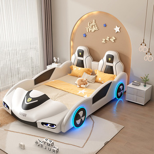 Letti per Bambini Popolari Letto Moderno a Forma di Macchina Stile Cartone Animato Struttura Letto di Lusso Set di Mobili per Camera da Letto Doppia per Bambino <span class=keywords><strong>e</strong></span> Bambina - Product Image 4