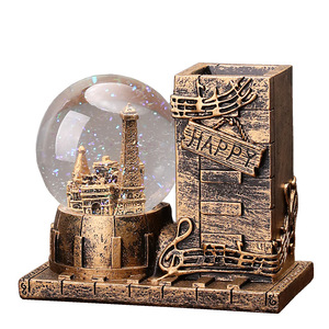 Porte-stylo avec boule de cristal lumineuse, design musical, décoration de bureau, cadeau pour étudiants, collègues, amis - Product Image 5
