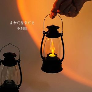 Mini Lámpara Retro de Noche con Pantalla de Plástico, Interruptor de Botón de 3W, Batería Interna, Iluminación Ambiental, Decoración de Escritorio, Accesorio para Fotos - Product Image 2