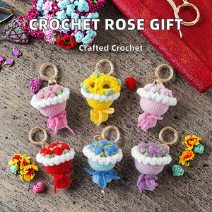 Decoración de Rosas Tejidas a Crochet con Cuerda, Hechas a Mano, Ecológicas, de Alta Calidad, para Cumpleaños, Estilo Art <span class=keywords><strong>Deco</strong></span> Romántico, Pequeñas para Colgar - Product Image 3