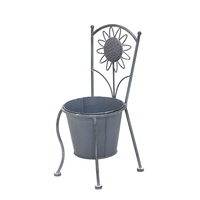 Supports de pots de fleurs en métal antique, décoration de jardin, chaise, jardinière, décor à baril unique, romantique, créatif