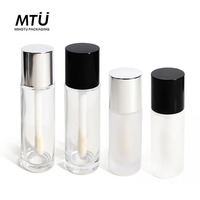 Flacon vide en verre transparent givré personnalisé de 30 ml pour gloss à lèvres, fond de teint liquide, anticernes, emballage cosmétique pour mascara