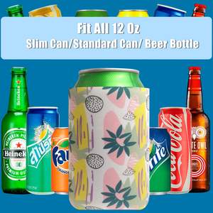 Fundas de Neopreno para Latas, Aislantes, con Diseños Tropicales, para Cerveza, Ideales para Fiestas de Verano y Vacaciones - Product Image 3