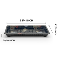 Conteneur alimentaire rectangulaire jetable en plastique pour sushis à emporter, compatible micro-ondes, marque Yaoshi, pour l'emballage alimentaire (vente en gros)