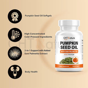 CHTNature Abóbora Semente Extract Cápsulas 3000mg Saw Palmetto e abóbora Semente Óleo Softgels - Product Image 4