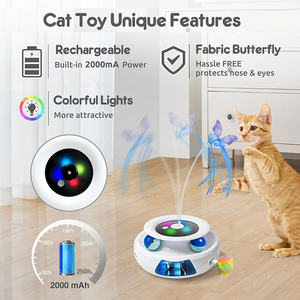 360 Grad drehbarer Ball ABS Smart Electric <span class=keywords><strong>Cat</strong></span> <span class=keywords><strong>Teaser</strong></span> mit mehrfarbigem <span class=keywords><strong>Feather</strong></span> Butterfly Interactive <span class=keywords><strong>Cat</strong></span> <span class=keywords><strong>Toy</strong></span> - Product Image 2