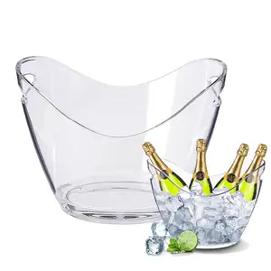 Venta al por mayor 4L Barware Accesorios Vino Botellas de champán Contenedor de plástico PC grande Cubo de hielo transparente