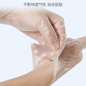 Guantes de Seguridad Desechables de PVC, Grado Alimenticio, Transparentes, Gruesos, para Peluquería y Belleza, 50 Pares, Venta al por Mayor - Product Image 3