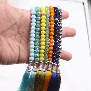 100 colori casuali Stock 33 perline cristallo Rondelle <span class=keywords><strong>Tasbih</strong></span> con perline rosario preghiera nappa per religiosi musulmani - Product Image 4