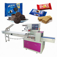 Máquina Envolvedora de Flujo Servo de Alta Gama con Alimentador Automático para Empaque de Helados, Paletas de Hielo, Galletas, Bizcochos, Crackers y Obleas