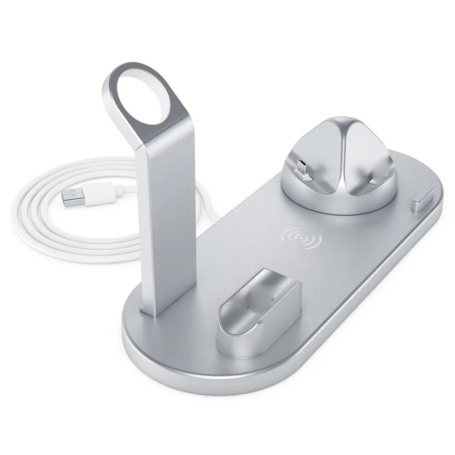 Good Quality Hot Selling Multifunction 6 in 1 Wireless Charger Pad for All Smartphone Charging 15w Charging Station