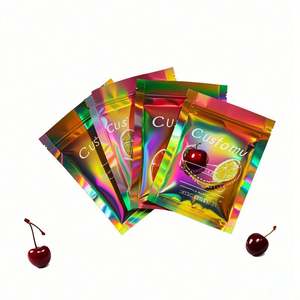 Gravure imprimée holographique Ziplock étanche à l'humidité Cali sacs 3.5 pouces colorant coupe Mylar avec trois emballages de joint latéral pour les aliments pour animaux de compagnie - Product Image 4