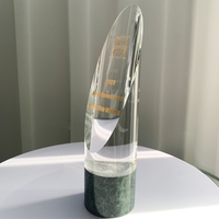 Trophée en verre cristal personnalisé, nouveau design, avec gravure laser, durable pour toutes les occasions