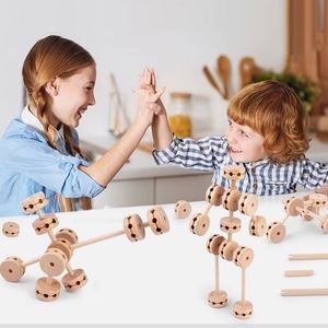 Assemble Montessori Sensory Stem Stacking Toys Creative Natural Wood Children Wooden <b>Building</b> <b>Blocks</b> - Product Image 1
