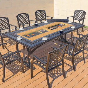 Hình Chữ Nhật Ngoài Trời Vườn BBQ Bảng Và 6 Ghế Đa Năng Ăn Uống Đồ Nội Thất Cho Biệt Thự Và Sân Sử Dụng Giá Cả Hợp Lý - Product Image 5