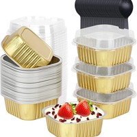 Moule en aluminium jetable à couvercle haut pour cheesecake semi-cuit au maïs et au durian, emballage carré, vente chaude