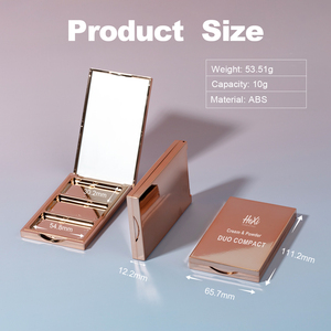 Hộp phấn mắt, phấn má dạng hộp chữ nhật nhiều màu, ba ngăn trên cùng và dưới cùng, có gương - Product Image 4