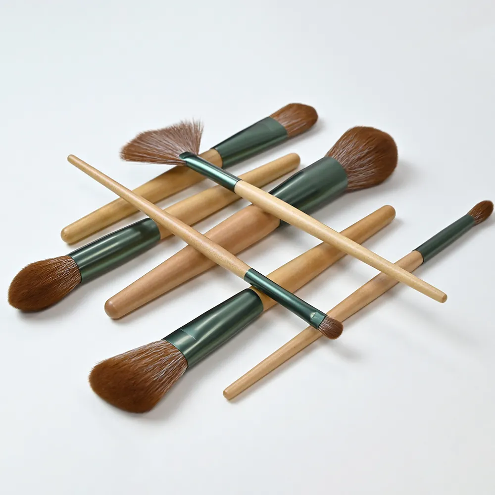Customized Logo Cosmetic Brush 15 Pcs Makeup Brush Set With Wooden Handle