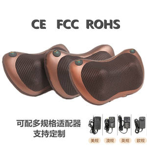 Almohada de masaje inteligente con calefacción para cuello y espalda, alimentada por USB, color marrón y negro, función de temporizador - Product Image 5