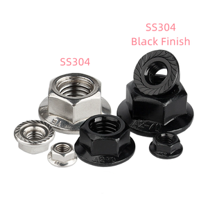 Thép không gỉ 304 316 đen kẽm M8 1/2 "<span class=keywords><strong>3</strong></span>/<span class=keywords><strong>8</strong></span>" 1/4 "răng cưa mặt bích Hex khóa hạt carbon thép Oxit Đen hoàn thành mặt bích <span class=keywords><strong>NUT</strong></span> - Product Image 6