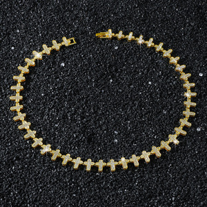 New Hot Selling Simple Design Geometric <b>Cross</b> <b>Chain</b> Necklace Hiphop Style Alloy Gold Silver Plated Men Necklace Fashion Jewelry - Product Image 4