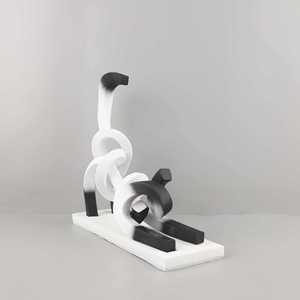Ornement en résine amusant de chat moderne de style européen, lumière, ligne torsadée abstraite de luxe, déco abstraite écologique pour chambre d'enfant - Product Image 2