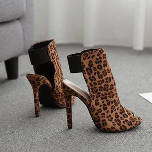 CSS439 ackle cinghie open toe <span class=keywords><strong>tacco</strong></span> <span class=keywords><strong>alto</strong></span> leopardo scarpe <span class=keywords><strong>sandali</strong></span> in pelle di vernice - Product Image 4