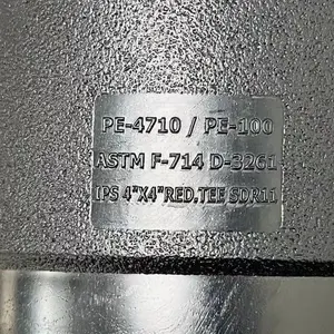 ASTM D3261 F714 IPS Pulgada Tamaño Butt Fusion PE100 SDR11 SDR9 SDR17 EQUAL HDPE TEE con conexión de soldadura de cabeza OEM ODM Compatible