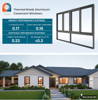 Ventanas Corredizas Horizontales de Doble Panel de Aleación de Aluminio Anodizado DeezonBlack con Malla de Acero Inoxidable para Sala de Estar