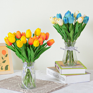 Mini-tulipe artificielle en PU, dégradé de couleurs, décoration d'intérieur, style moderne, faite à la main pour la fête des Mères - Product Image 1