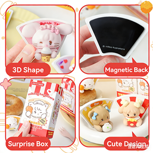 Mikko Stress Relief Blind Box 6 Figurines en <span class=keywords><strong>PVC</strong></span> à toucher doux + Aimant + Secret. Squeeze Fidget Collect Factory Wholesale for Wellness. - Product Image 4