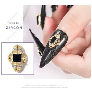 Nail Art Jewelry Black Diamond Plating Black Zircon Art Nails Press On The Nails