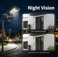 Lampe solaire de rue durable en ABS avec caméra CCTV 7000LM 170lm/w, lampe de sécurité extérieure à LED avec panneau mono-Si haute efficacité