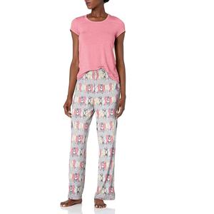 2023 nouveau modèle femmes coupe ajustée à manches courtes haut et pantalon imprimé personnalisé avec prix d'usine direct du Bangladesh - Product Image 6